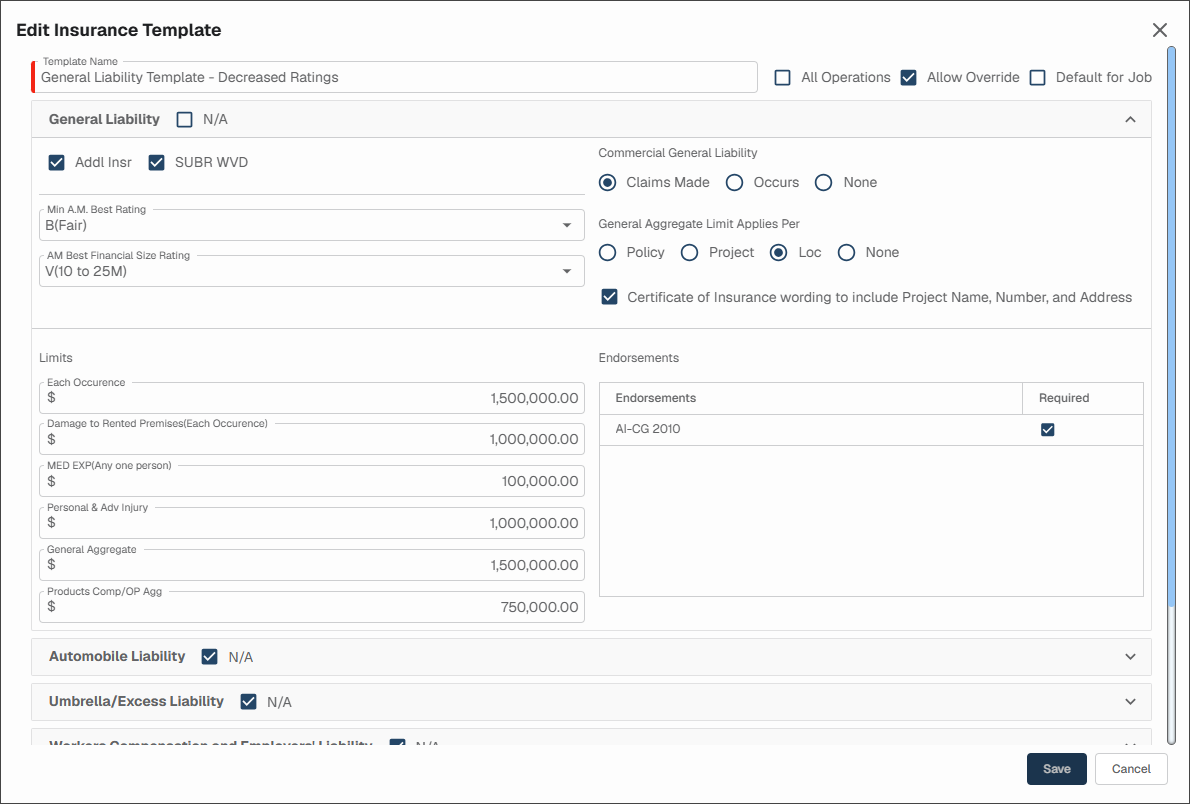 Compliance_Edit Insurance Template