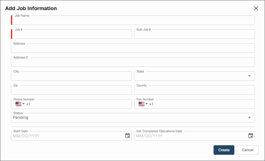 Add Job Dialog